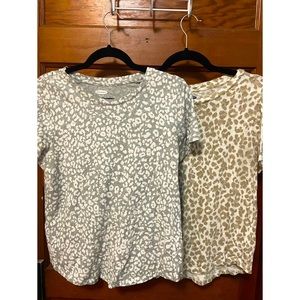 Two Old Navy Cheetah Print Tees